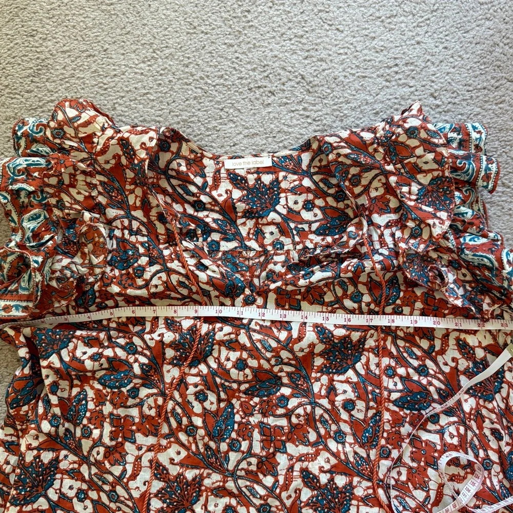 Anthropologie Love The Label Vineyard Ruffled Blouse Mabel Rust bohemian - Picture 9 of 10